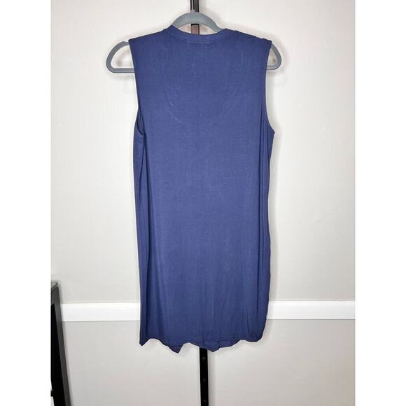 Krisa Revolve Nile Blue Asymmetrical Layered Sleeveless Tank Mini Dress - Picture 3 of 7